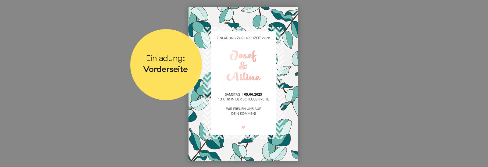 Hochzeit Einladungskarte: Green Flora - Cover