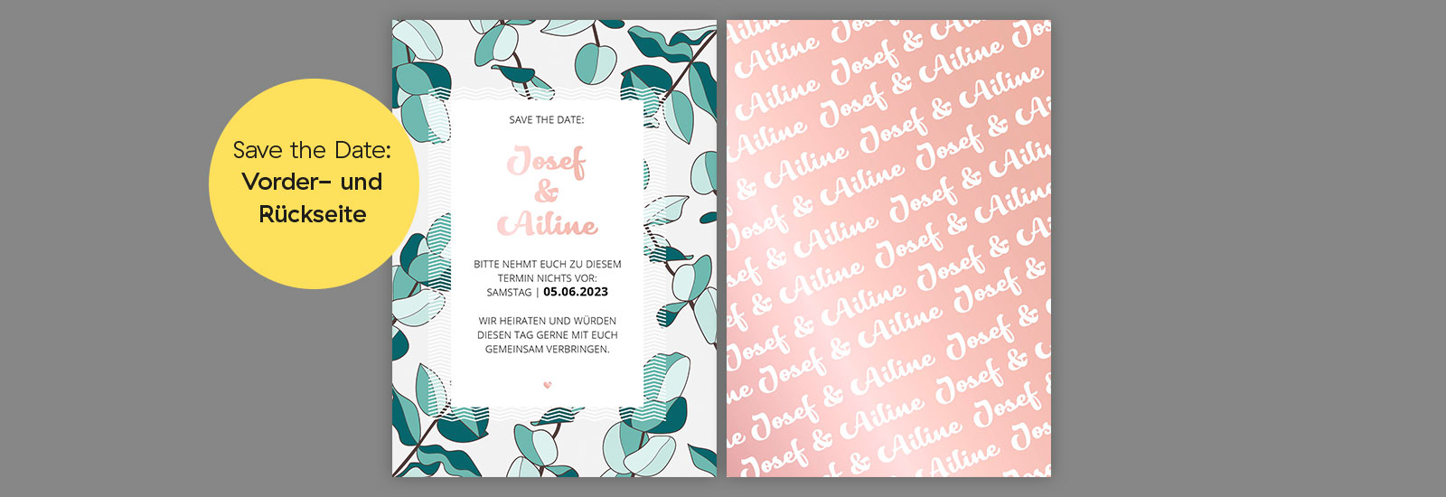 Save the Date Green Flora